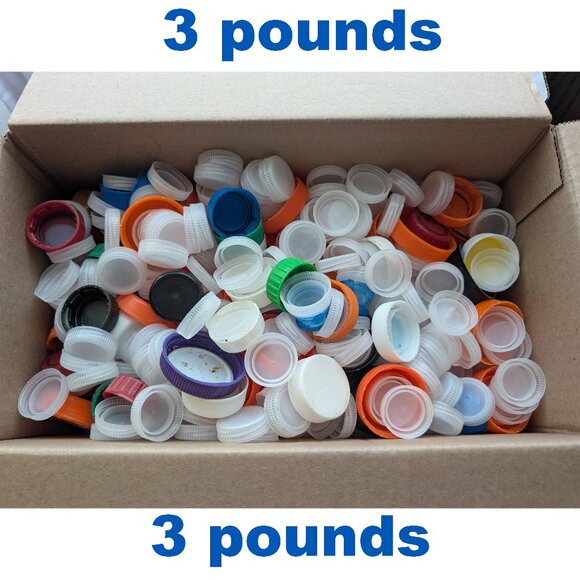3lbs Plastic Bottle Caps Lot Art Craft Supplies Water Soda Bottle Lids Melting - Picture 1 of 2